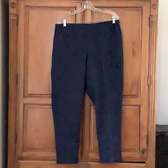 New woman’s size 16/1x elastic waist blue pinstripe jeans - Picture 1 of 6